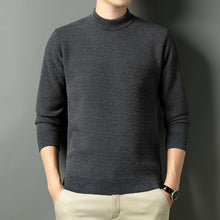 Cargar imagen en el visor de la galería, Men Autumn Winter New Solid Color Mock Neck Fleece Sweater