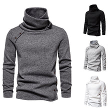 Cargar imagen en el visor de la galería, Men's Ribbed Knit Zipper Plain Stand Collar Pullover Sweater