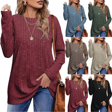 Cargar imagen en el visor de la galería, Womens Tunic Tops Long Sleeve Shirts Crew Neck Twist Front lightweight Sweaters