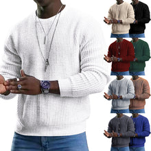 Cargar imagen en el visor de la galería, Men Long Sleeve Round Neck Knitwear