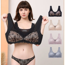 Cargar imagen en el visor de la galería, Button-Front Latex Cup Push-up Lace Bra