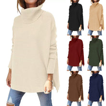 Cargar imagen en el visor de la galería, Soft Cotton Stand Collar Large Size Long Sleeve Tops Ladies Jumper Loose Tunic Casual T-Shirts