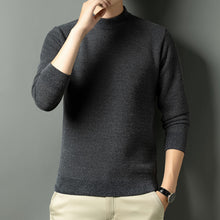 Cargar imagen en el visor de la galería, Men Autumn Winter New Solid Color Mock Neck Fleece Sweater