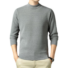 Cargar imagen en el visor de la galería, Men Autumn Winter New Solid Color Mock Neck Fleece Sweater