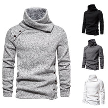 Cargar imagen en el visor de la galería, Men's Ribbed Knit Zipper Plain Stand Collar Pullover Sweater