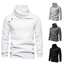 Cargar imagen en el visor de la galería, Men's Ribbed Knit Zipper Plain Stand Collar Pullover Sweater