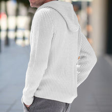 Cargar imagen en el visor de la galería, Men Hooded Knitted Sweater Jumper Cardigan Outwear Hooide Casual Long Sleeve Top