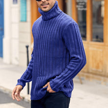 Cargar imagen en el visor de la galería, Mens Sweaters Turtleneck Cable Knitted Pullover