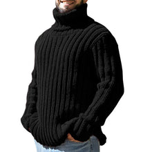 Cargar imagen en el visor de la galería, Mens Sweaters Turtleneck Cable Knitted Pullover