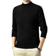 Cargar imagen en el visor de la galería, Men Autumn Winter New Solid Color Mock Neck Fleece Sweater