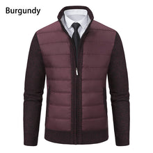 Cargar imagen en el visor de la galería, Men's CardiganFashion Patchwork knitted Zipper Stand Collar Thick Jackets