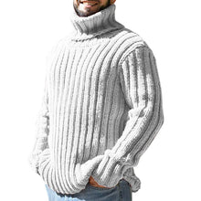 Cargar imagen en el visor de la galería, Mens Sweaters Turtleneck Cable Knitted Pullover