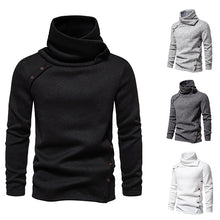Cargar imagen en el visor de la galería, Men's Ribbed Knit Zipper Plain Stand Collar Pullover Sweater
