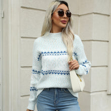 Cargar imagen en el visor de la galería, Women's Christmas Knitwear 2024 Long Sleeve Loose Half Turtleneck Snowflake Sweater for Women