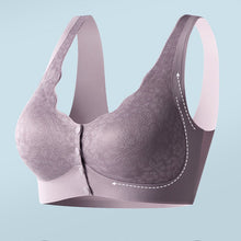 Cargar imagen en el visor de la galería, Front Button Push up Large Size Lace Beautiful Back No Wire Bra