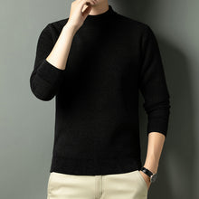 Cargar imagen en el visor de la galería, Men Autumn Winter New Solid Color Mock Neck Fleece Sweater