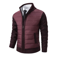 Cargar imagen en el visor de la galería, Men's CardiganFashion Patchwork knitted Zipper Stand Collar Thick Jackets