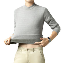 Cargar imagen en el visor de la galería, Men Autumn Winter New Solid Color Mock Neck Fleece Sweater