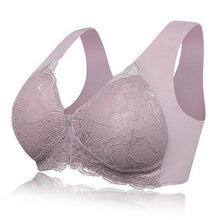 Cargar imagen en el visor de la galería, Women's Plus Size Lace Wide Straps Wireless Bra Front Closure Push Up Bras