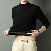 Cargar imagen en el visor de la galería, Men Autumn Winter New Solid Color Mock Neck Fleece Sweater