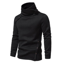 Cargar imagen en el visor de la galería, Men's Ribbed Knit Zipper Plain Stand Collar Pullover Sweater