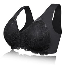 Cargar imagen en el visor de la galería, Women's Plus Size Lace Wide Straps Wireless Bra Front Closure Push Up Bras