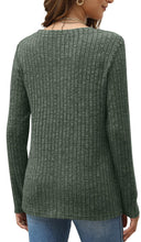 Cargar imagen en el visor de la galería, Womens Tunic Tops Long Sleeve Shirts Crew Neck Twist Front lightweight Sweaters