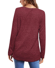Cargar imagen en el visor de la galería, Womens Tunic Tops Long Sleeve Shirts Crew Neck Twist Front lightweight Sweaters