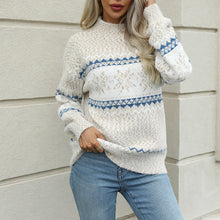 Cargar imagen en el visor de la galería, Women's Christmas Knitwear 2024 Long Sleeve Loose Half Turtleneck Snowflake Sweater for Women