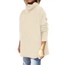 Cargar imagen en el visor de la galería, Soft Cotton Stand Collar Large Size Long Sleeve Tops Ladies Jumper Loose Tunic Casual T-Shirts