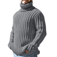 Cargar imagen en el visor de la galería, Mens Sweaters Turtleneck Cable Knitted Pullover