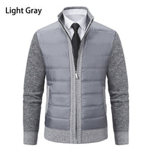 Cargar imagen en el visor de la galería, Men's CardiganFashion Patchwork knitted Zipper Stand Collar Thick Jackets