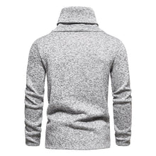 Cargar imagen en el visor de la galería, Men's Ribbed Knit Zipper Plain Stand Collar Pullover Sweater