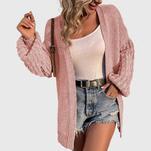 Cargar imagen en el visor de la galería, Women's Winter Open Front Sweater Cardigan Chunky Long Bishop Sleeve Ribbed Knit Cardigans