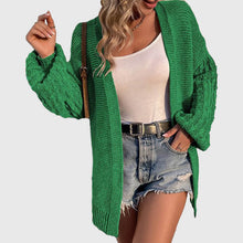 Cargar imagen en el visor de la galería, Women's Winter Open Front Sweater Cardigan Chunky Long Bishop Sleeve Ribbed Knit Cardigans