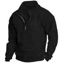 Cargar imagen en el visor de la galería, Men's Stand collar Sweatshirt Pullover Tops Fleece Half Zip Plain Sports