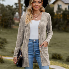 Cargar imagen en el visor de la galería, Sweaters for Women Cardigan Dressy Solid Open Front Long Knited Cardigan Sweater Fashion Loose Fit Coat Tops