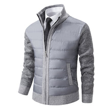 Cargar imagen en el visor de la galería, Men's CardiganFashion Patchwork knitted Zipper Stand Collar Thick Jackets