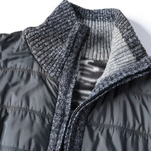 Cargar imagen en el visor de la galería, Men's CardiganFashion Patchwork knitted Zipper Stand Collar Thick Jackets