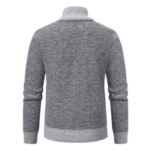 Cargar imagen en el visor de la galería, Men's CardiganFashion Patchwork knitted Zipper Stand Collar Thick Jackets