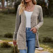 Cargar imagen en el visor de la galería, Sweaters for Women Cardigan Dressy Solid Open Front Long Knited Cardigan Sweater Fashion Loose Fit Coat Tops