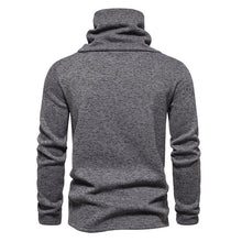 Cargar imagen en el visor de la galería, Men's Ribbed Knit Zipper Plain Stand Collar Pullover Sweater