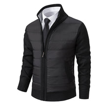 Cargar imagen en el visor de la galería, Men's CardiganFashion Patchwork knitted Zipper Stand Collar Thick Jackets