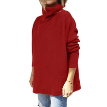 Cargar imagen en el visor de la galería, Soft Cotton Stand Collar Large Size Long Sleeve Tops Ladies Jumper Loose Tunic Casual T-Shirts