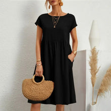 Load image into Gallery viewer, 【HOT🎁【S-5XL】 Vestido de mujer 2024 de algodón y lino con cuello redondo y corte holgado 👉 - España