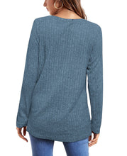 Cargar imagen en el visor de la galería, Womens Tunic Tops Long Sleeve Shirts Crew Neck Twist Front lightweight Sweaters