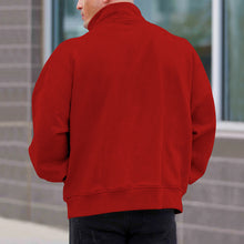 Cargar imagen en el visor de la galería, Men's Solid Color Casual Fleece Warm Zipper Stand Sweatshirt