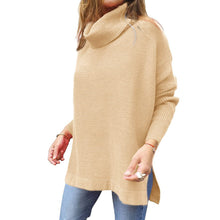 Cargar imagen en el visor de la galería, Soft Cotton Stand Collar Large Size Long Sleeve Tops Ladies Jumper Loose Tunic Casual T-Shirts