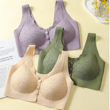Cargar imagen en el visor de la galería, Front Button Push up Large Size Lace Beautiful Back No Wire Bra