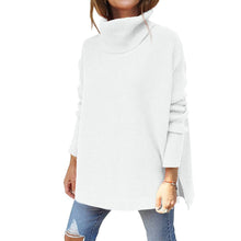 Cargar imagen en el visor de la galería, Soft Cotton Stand Collar Large Size Long Sleeve Tops Ladies Jumper Loose Tunic Casual T-Shirts